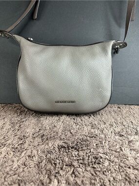 Michael Kors Pebbled Leather Shoulder Bag in Light Gray